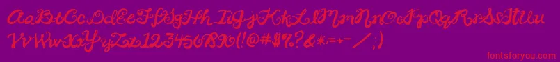 2peasRinglet Font – Red Fonts on Purple Background