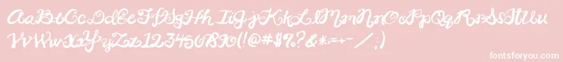 Weitere Informationen zur 2peasRinglet-Schriftart 2peasRinglet-Schriftart – Weiße Schriften auf rosa Hintergrund