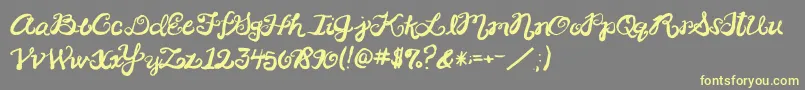 2peasRinglet Font – Yellow Fonts on Gray Background
