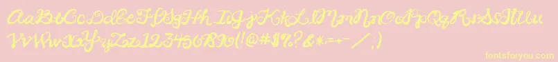2peasRinglet Font – Yellow Fonts on Pink Background