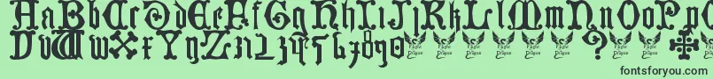 Fonte Germanblackletters – fontes pretas em um fundo verde