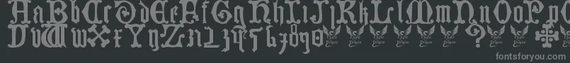 フォントGermanblackletters – 黒い背景に灰色の文字