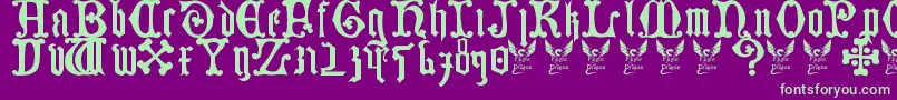 Germanblackletters Font – Green Fonts on Purple Background