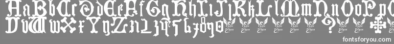 フォントGermanblackletters – 灰色の背景に白い文字