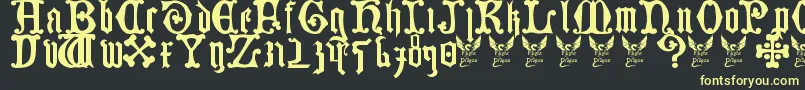 Fonte Germanblackletters – fontes amarelas em um fundo preto