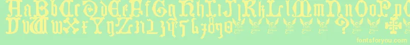 Germanblackletters Font – Yellow Fonts on Green Background