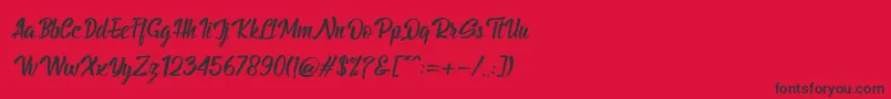 BillyTheGangItalic Font – Black Fonts on Red Background