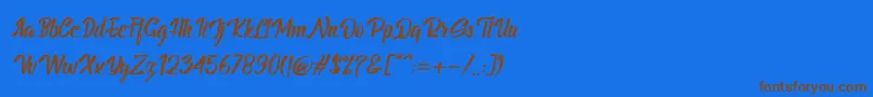 Шрифт BillyTheGangItalic – коричневые шрифты на синем фоне