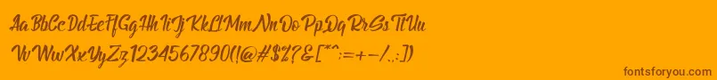 Шрифт BillyTheGangItalic – коричневые шрифты на оранжевом фоне
