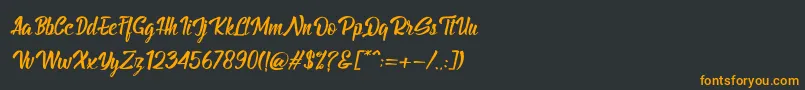 フォントBillyTheGangItalic – 黒い背景にオレンジの文字