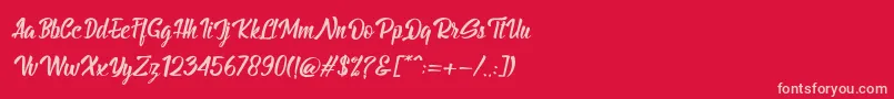 BillyTheGangItalic Font – Pink Fonts on Red Background