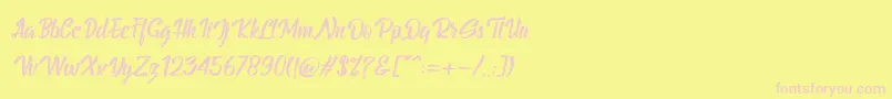 BillyTheGangItalic-Schriftart – Rosa Schriften auf gelbem Hintergrund