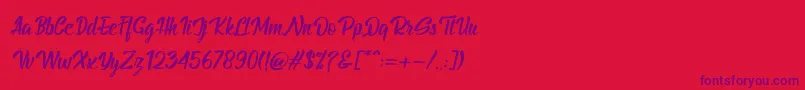 フォントBillyTheGangItalic – 赤い背景に紫のフォント