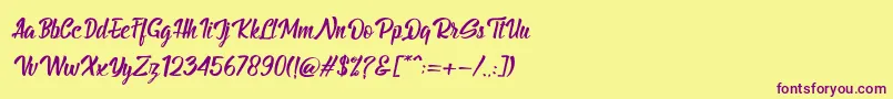 fuente BillyTheGangItalic – Fuentes Moradas Sobre Fondo Amarillo