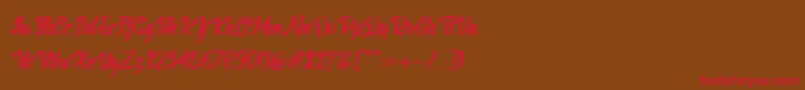 BillyTheGangItalic Font – Red Fonts on Brown Background