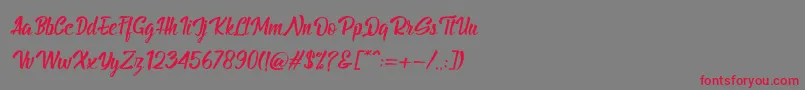BillyTheGangItalic Font – Red Fonts on Gray Background