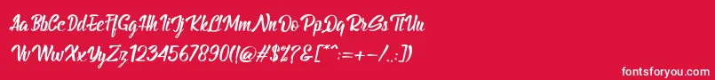 フォントBillyTheGangItalic – 赤い背景に白い文字