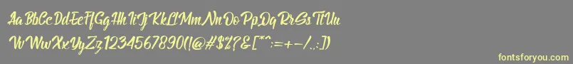BillyTheGangItalic Font – Yellow Fonts on Gray Background