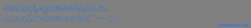 Fonte LinoleoScript – fontes azuis em um fundo cinza