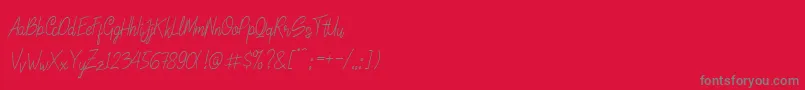 Шрифт LinoleoScript – серые шрифты на красном фоне