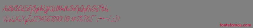 LinoleoScript Font – Red Fonts on Gray Background