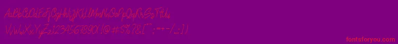 LinoleoScript Font – Red Fonts on Purple Background