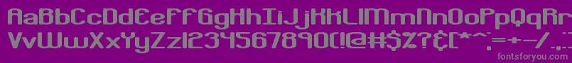 フォントBobcayge – 紫の背景に灰色の文字