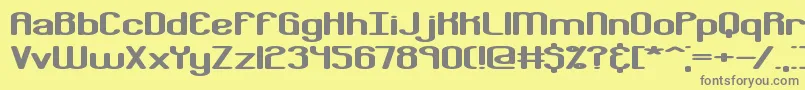 フォントBobcayge – 黄色の背景に灰色の文字