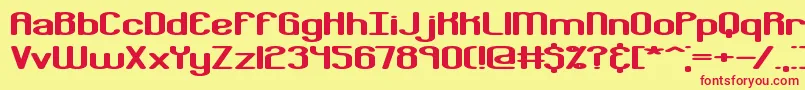 Bobcayge Font – Red Fonts on Yellow Background