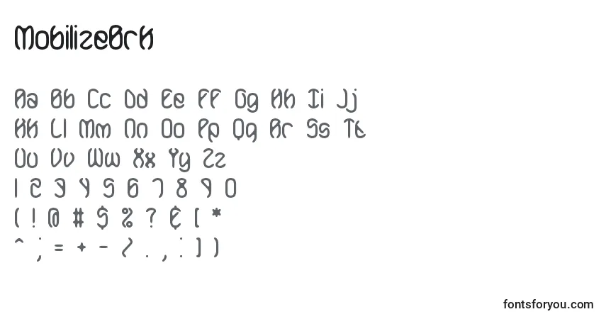 Шрифт MobilizeBrk – алфавит, цифры, специальные символы
