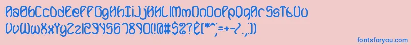 フォントMobilizeBrk – ピンクの背景に青い文字