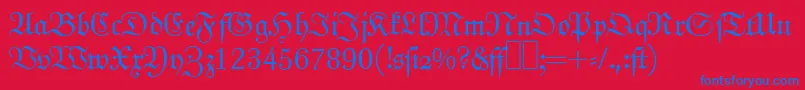 J790BlackletterRegular Font – Blue Fonts on Red Background