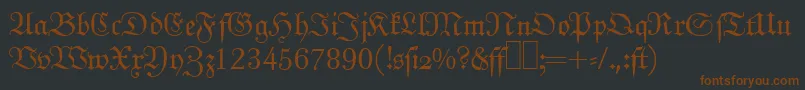 Шрифт J790BlackletterRegular – коричневые шрифты на чёрном фоне