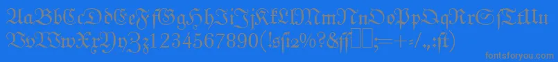 J790BlackletterRegular-Schriftart – Graue Schriften auf blauem Hintergrund