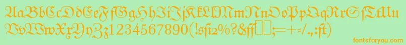 J790BlackletterRegular Font – Orange Fonts on Green Background