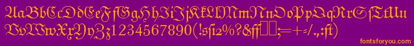 J790BlackletterRegular Font – Orange Fonts on Purple Background