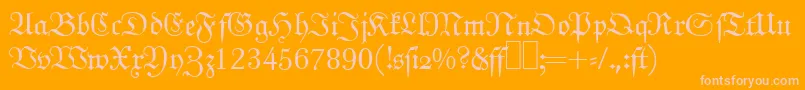 J790BlackletterRegular-Schriftart – Rosa Schriften auf orangefarbenem Hintergrund