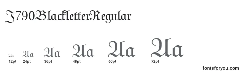 Größen der Schriftart J790BlackletterRegular
