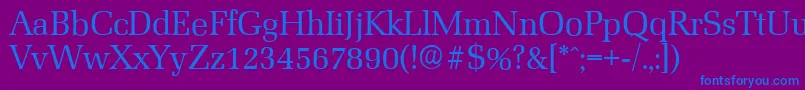 MarseilleserialRegular Font – Blue Fonts on Purple Background