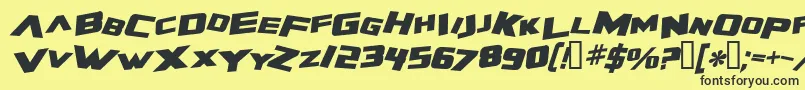 ZeroGravityExtendedBoldItalic Font – Black Fonts on Yellow Background