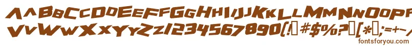 ZeroGravityExtendedBoldItalic-Schriftart – Braune Schriften auf weißem Hintergrund