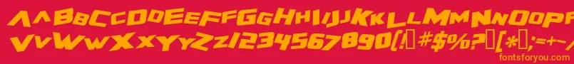 ZeroGravityExtendedBoldItalic Font – Orange Fonts on Red Background