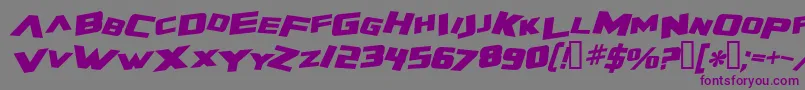 Шрифт ZeroGravityExtendedBoldItalic – фиолетовые шрифты на сером фоне