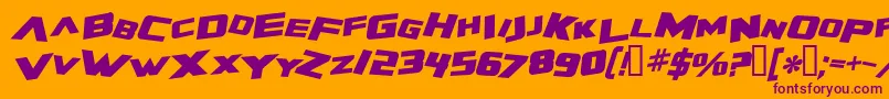 フォントZeroGravityExtendedBoldItalic – オレンジの背景に紫のフォント