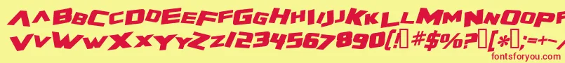 ZeroGravityExtendedBoldItalic Font – Red Fonts on Yellow Background