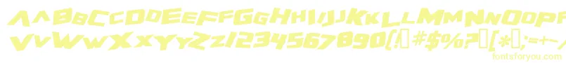 ZeroGravityExtendedBoldItalic-fontti – keltaiset fontit