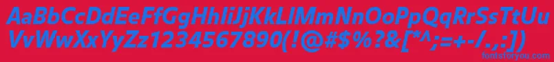 BalanceblackItalic Font – Blue Fonts on Red Background