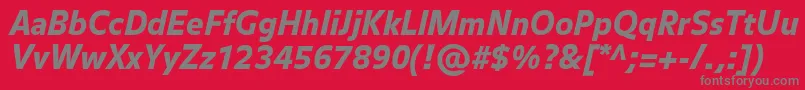 フォントBalanceblackItalic – 赤い背景に灰色の文字