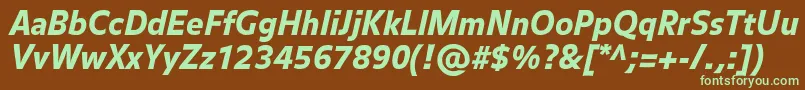 BalanceblackItalic Font – Green Fonts on Brown Background