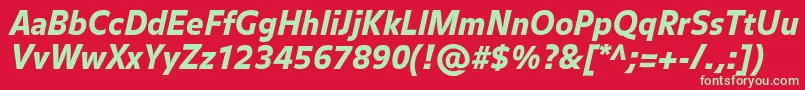 BalanceblackItalic-fontti – vihreät fontit punaisella taustalla